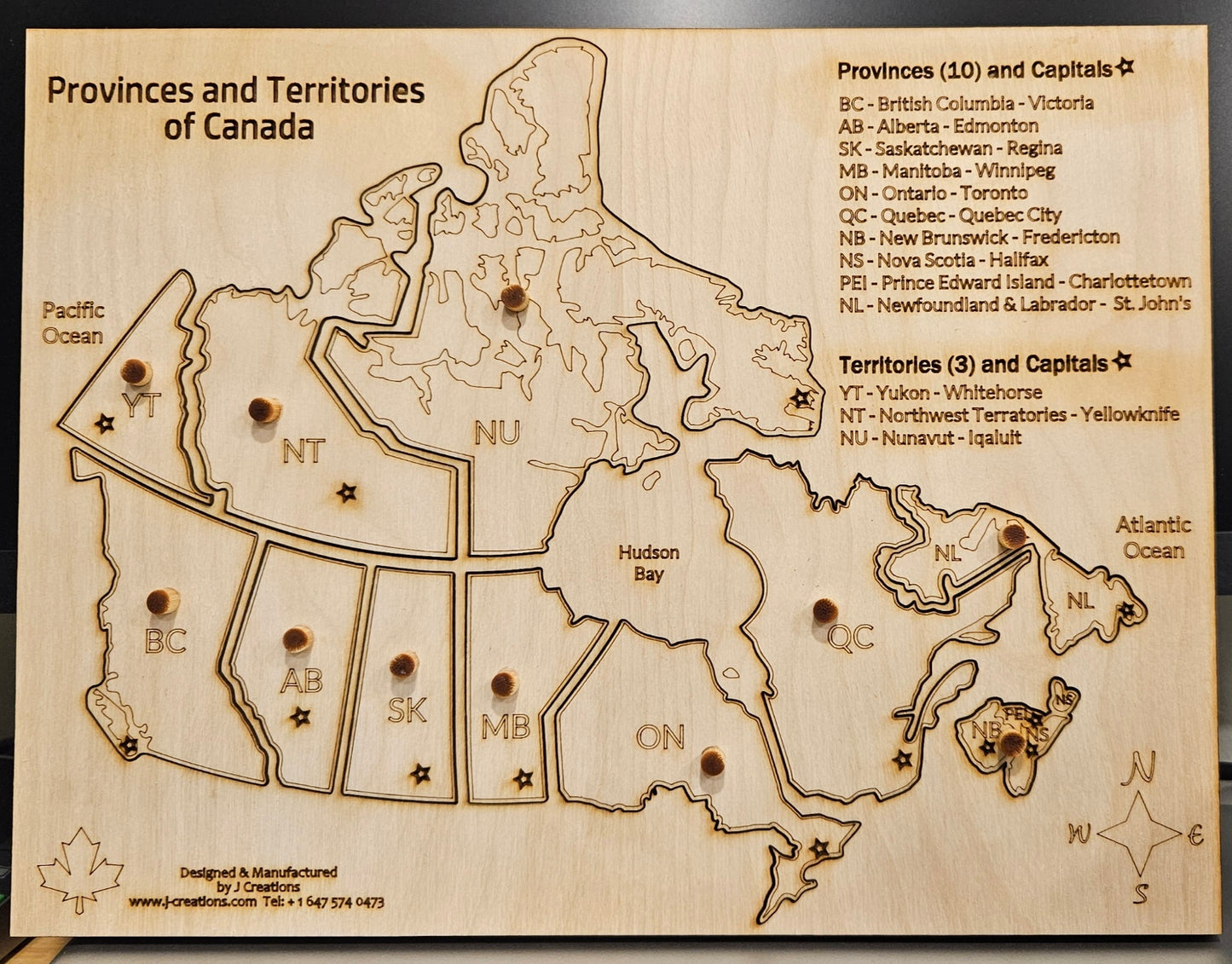 Canada - Provinces and Territories Wooden Puzzle